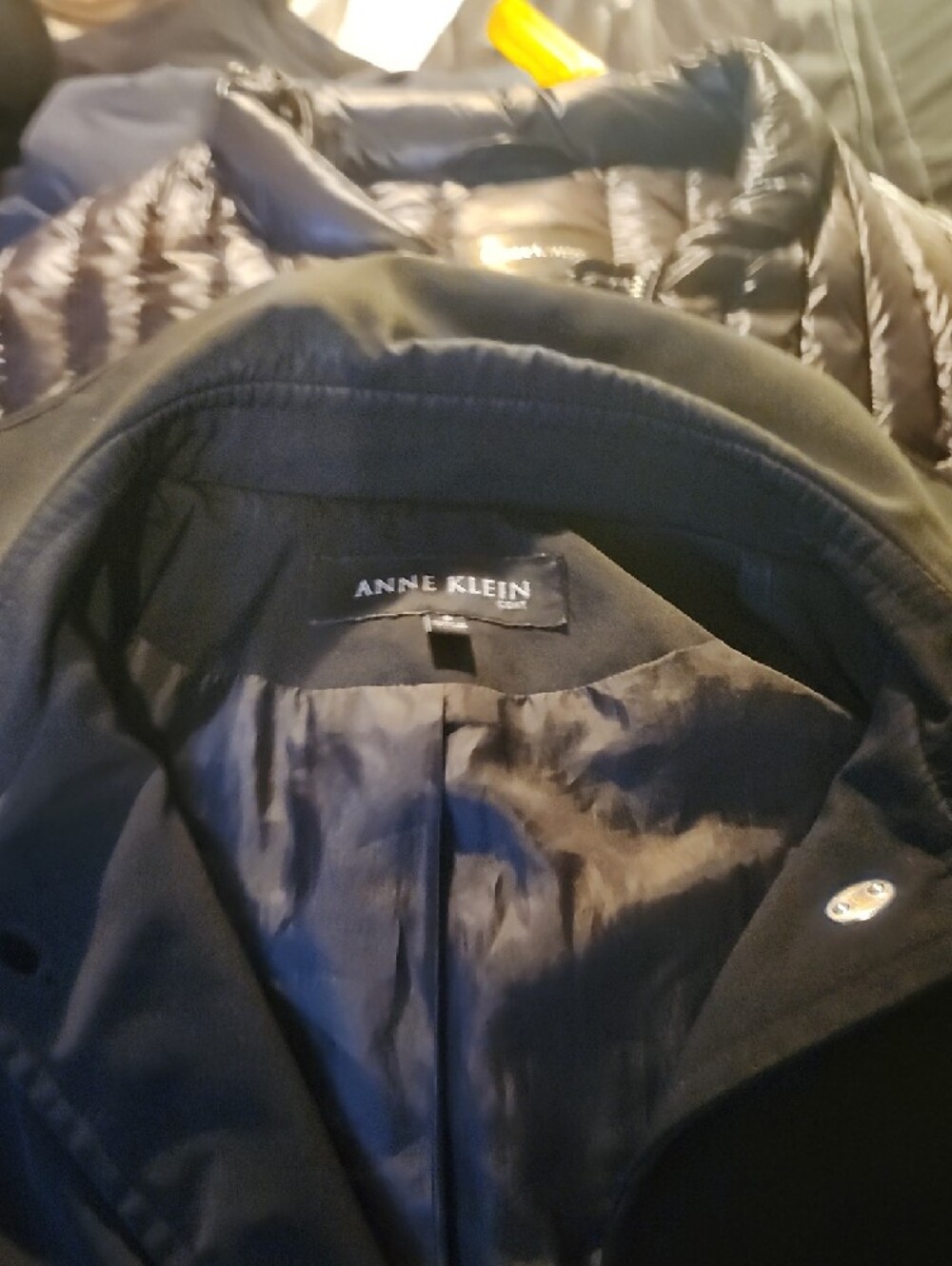 Anne Klein Black Single-Breasted Pea Coat Reg. $350.00 - Picture 2 of 3